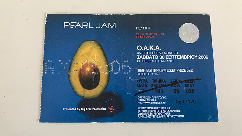 Pearl Jam, ΟΑΚΑ, 30 Σεπτεμβρίου 2006